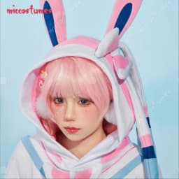 【Ready for Ship】Miccostumes PM Derivative Pink Pullover Hoodie with Detachable Bag Design Furry Cat Paw Gloves Kawaii Sweatshirt