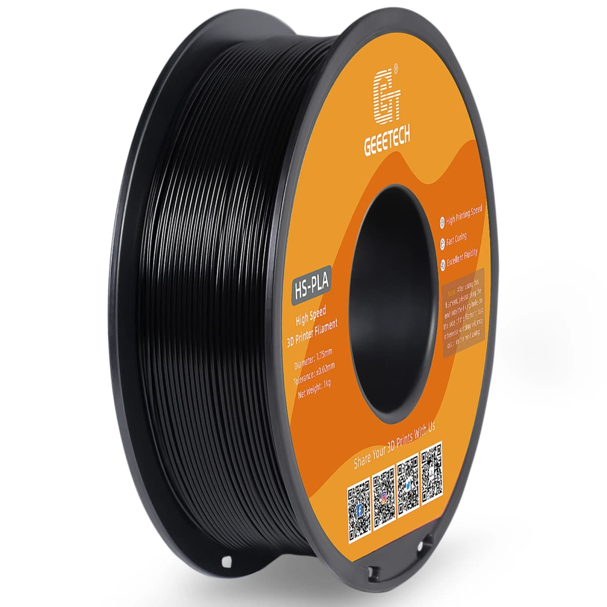 GEEETECH High Speed PLA 3D Printer Filament 1kg 1.75mm, Better Fluidity, Faster Curing & Printing Speed, Higher Printing Quality