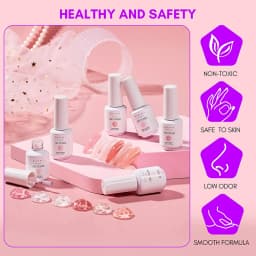 Makartt Gel Nail Polish, Natural Nude Jelly Pink Milky White Red Glitter Gel Polish 6PCS Summer 8ML Soak Off UV LED Gel Polish