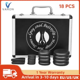 VARON Hot Stones Massage Set, 18 Pcs Basalt Hot Stones with Heater Kit, Massage Stones for Home spa, Relaxing 110V