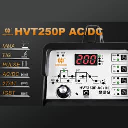 AC/DC TIG Welder 250A HZXVOGEN HVT250P HF TIG MMA ARC Stick Pulse 2T/4T 220V IGBT Inverter Aluminum Stainless Steel Welder