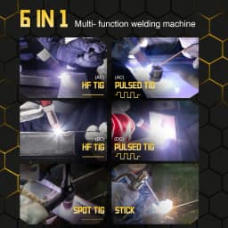 AC/DC TIG Welder 250A HZXVOGEN HVT250P HF TIG MMA ARC Stick Pulse 2T/4T 220V IGBT Inverter Aluminum Stainless Steel Welder