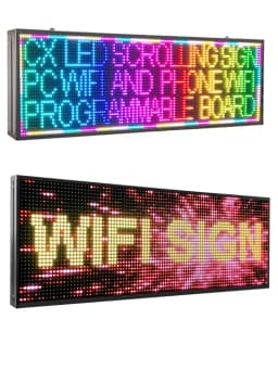 P10 OUTDOOR LED DISPLAY,SCROLLING MESSAGE DISPLAY FULL COLOR DIGITAL MESSAGE LED SIGN BOARD PROGRAMMABLE BY WIFI(1000X360X55MM)