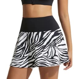 Stripes Women Sports Pants Skirt High Waist Breathable Running Exercise Short Skirt Quick Dry Tennis Skirt