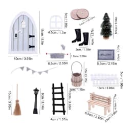 14Pcs Elf Door Fairy Door Kit Miniature Elf Door Dollhouse Door Dollhouse Miniatures for Fairy Tale Girl Pretend Playset Garden