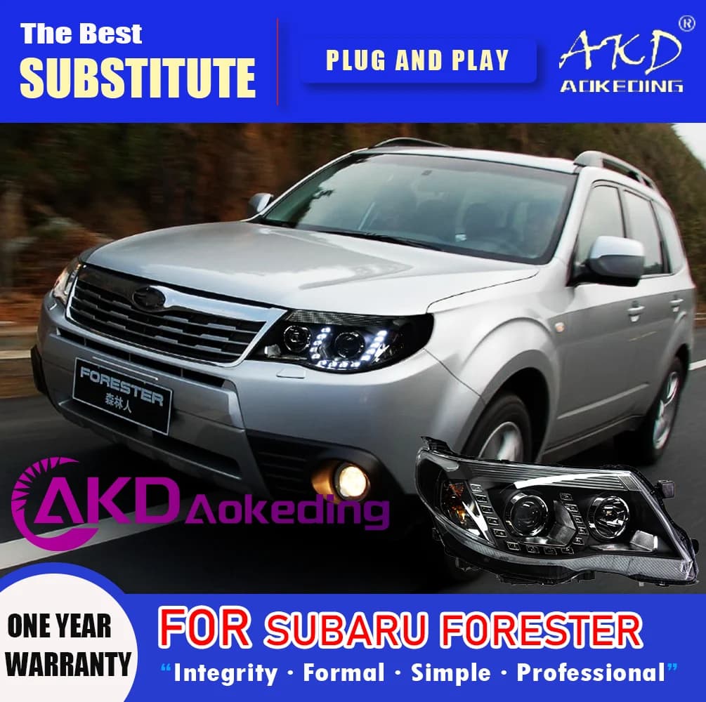 AKD Head Lamp for Subaru Forester LED Headlight 2008-2012 Headlights Forester DRL Turn Signal High Beam Angel Eye Projector Lens