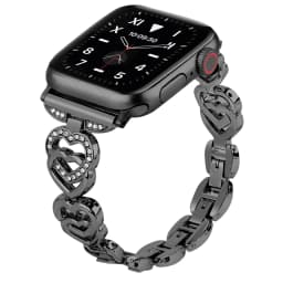 Diamond Heart Strap for Apple Watch band 40mm 44mm 38mm 44mm 45mm 49mm 42mm Metal Bracelet iWatch series se 7 6 3 5 Ultra 2 8 9