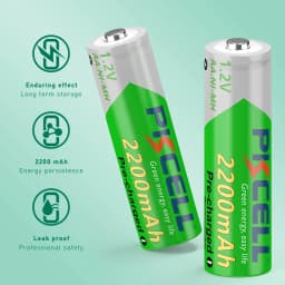10PC AA Rechargeable Battery 1.2V 2200mA NIMH AA Low Self discharge Battery LSD Precharged Batteries for Toys Alarms Detectors