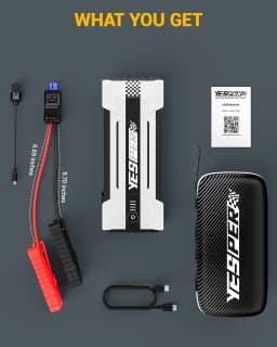 YESPER 4120A Jump Starter for All Gas & 10L Diesel, 26800mAh 12V Portable Booster with Case & Cables, Car SUV Truck