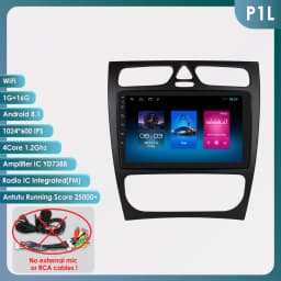 Hizpo Android Car Radio For Mercedes-Benz A W168 C W203 G W463 Vaneo Vito Viano CLK Class C209 Multimedia GPS RDS Stereo Carplay