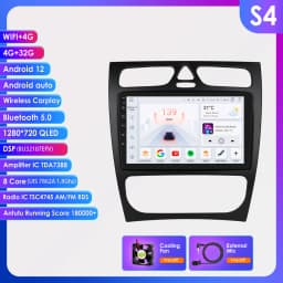 Hizpo Android Car Radio For Mercedes-Benz A W168 C W203 G W463 Vaneo Vito Viano CLK Class C209 Multimedia GPS RDS Stereo Carplay