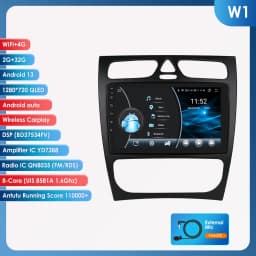 Hizpo Android Car Radio For Mercedes-Benz A W168 C W203 G W463 Vaneo Vito Viano CLK Class C209 Multimedia GPS RDS Stereo Carplay