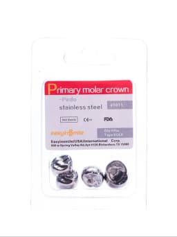Easyinsmile Dental Crown Kids Primary Molar Ionomer Refill Stainless Steel Upper/Lower Left/Right Teeth 1st/2nd Crowns Cements
