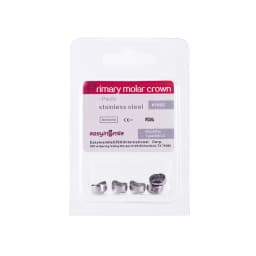 Easyinsmile Dental Crown Kids Primary Molar Ionomer Refill Stainless Steel Upper/Lower Left/Right Teeth 1st/2nd Crowns Cements