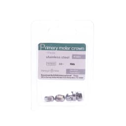 Easyinsmile Dental Crown Kids Primary Molar Ionomer Refill Stainless Steel Upper/Lower Left/Right Teeth 1st/2nd Crowns Cements
