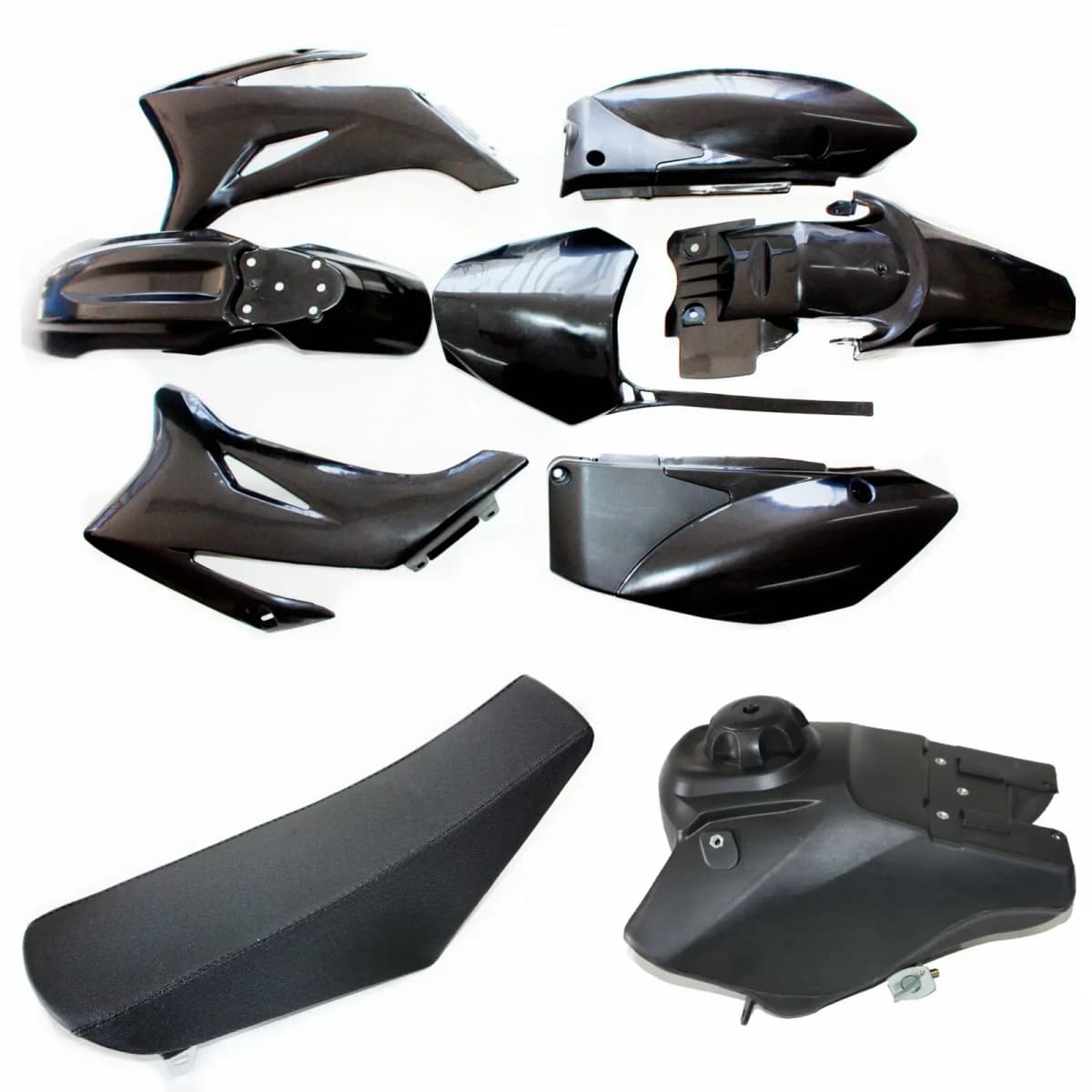 Black Plastics Fender Kit + Fuel Tank + Seat For Yamaha TTR110 TTR 110 Pit Bike