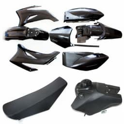 Black Plastics Fender Kit + Fuel Tank + Seat For Yamaha TTR110 TTR 110 Pit Bike