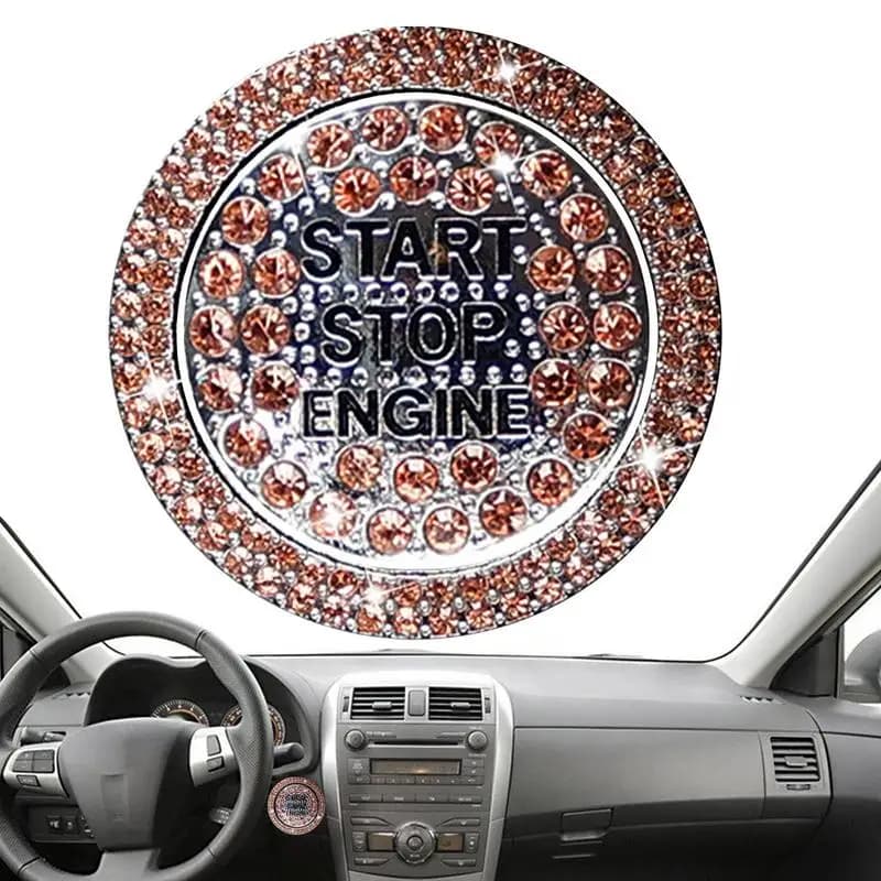 Rotary Push Start Button Cover Auto Bling Engine Cover Push Accessories Spin Button DIY Car Decoration Gift Universal Engine
