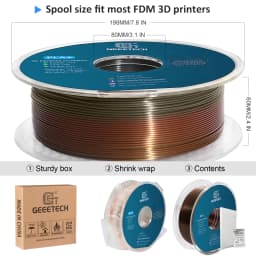 GEEETECH 10Kg 3d Silk PLA Filament 1.75mm Spool Wire For 3D Printer Material, Safety, Vacuum Packaging