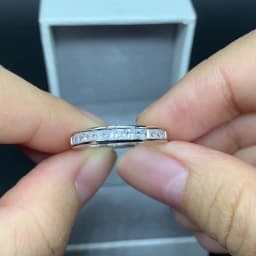 Newshe 925 Silver Wedding Bands for Women Princess 5A Cubic Zircon GRA Moissanite Stackable Finger Rings Quality Jewelry