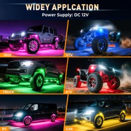 Underglow LED Car Lights Underbody Lamp Car RGB Ground Lighting App Control 12V Trail Rig Light Vehicle SUV Trucks Rock Lights