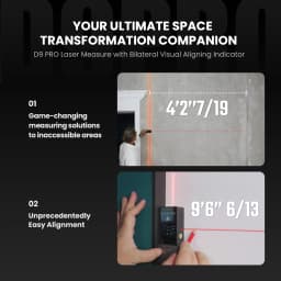 MiLESEEY D9 Pro Laser Distance Measure, World’s 1st Laser Measure with Visual Aligning, 100M Bluetooth Laser Measure Tape