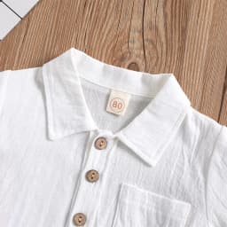Casual Style Boys' Polo Shirt Short Cotton hemp Short Sleeved Top Over With Lapell Collar Casual Style Children Boy Summer Wear