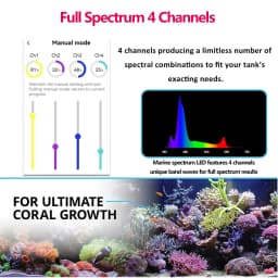 PopBloom-Marine Aquarium LED Lighting Smart Saltwater LED Aquarium Lamp for Reef Coral Fish Tank Lamp,180-240cm,WiFi-App Control
