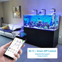 PopBloom-Marine Aquarium LED Lighting Smart Saltwater LED Aquarium Lamp for Reef Coral Fish Tank Lamp,180-240cm,WiFi-App Control