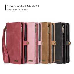 Wallet PU Leather Phone Case Cover For iPhone 16 15 Pro Max iPhone 16 15 Plus with Card Slots Zipper Wallet Design Phone Cover