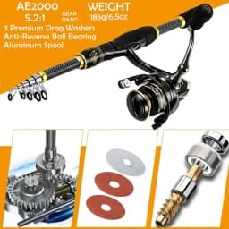 Fishing Rod and Reel Combo | Telescopic Fishing Pole Kit | Fishing Combos with Telescopic Fishing Pole Spinning Reels Carrier