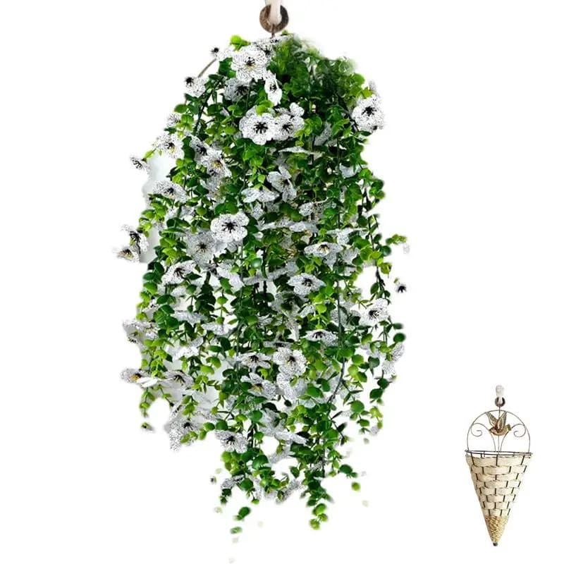 Butterfly Orchid Artificial Flowers Wall Orchid Bunches Fake Flowers String UV Resistant Fake Silk Orchid Decorative Garland
