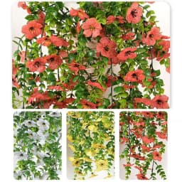 Butterfly Orchid Artificial Flowers Wall Orchid Bunches Fake Flowers String UV Resistant Fake Silk Orchid Decorative Garland
