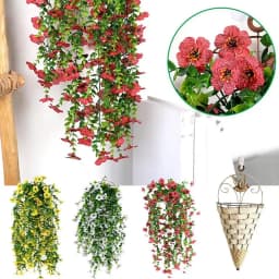 Butterfly Orchid Artificial Flowers Wall Orchid Bunches Fake Flowers String UV Resistant Fake Silk Orchid Decorative Garland