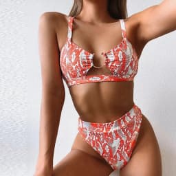 2025 Summer Sexy Top Bikini Women Swimwear High Waist Leopard Swimsuit Two-pieces Split Bikini Set Female Bather Suit Clothes