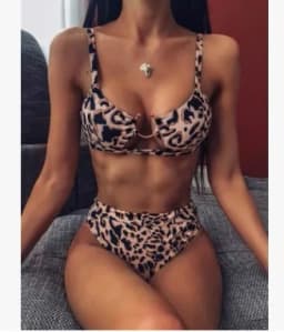 2025 Summer Sexy Top Bikini Women Swimwear High Waist Leopard Swimsuit Two-pieces Split Bikini Set Female Bather Suit Clothes