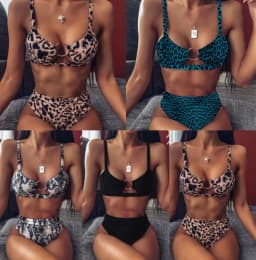 2025 Summer Sexy Top Bikini Women Swimwear High Waist Leopard Swimsuit Two-pieces Split Bikini Set Female Bather Suit Clothes