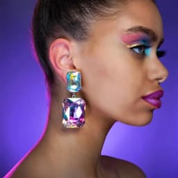 Stonefans Fahion AB Crystal Rectangular Dangle Earrings for Women 2024 Exaggerated Large Earrings Rhinestone Square Ear Jewelry