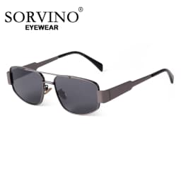 SORVINO 2024 Metal Frame Rectangle Sunglasses Mens Women Fashion Retro Sun Glasses Gold Mirror Eyewear Brand Design Shades UV400