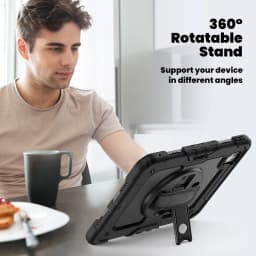 for iPad Pro11 M4 A2836 2024 , Military Grade Shockproof Protector Silicone Cover Pencil Holder+Handle Shoulder Strap
