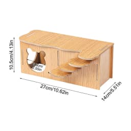 Hamster House Hiding Corner Wooden Hut Habitat Multi Chamber Exploration Toy Cage Accessories for Hamster Syrian Hamsters Dwarf