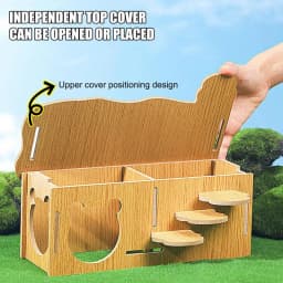 Hamster House Hiding Corner Wooden Hut Habitat Multi Chamber Exploration Toy Cage Accessories for Hamster Syrian Hamsters Dwarf