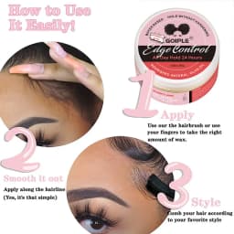 Edge Control for Black Women Natural Hair Gel Africa Edge Pomade Hairstyles Cream and Hair Wax Stick kit with Brush Band