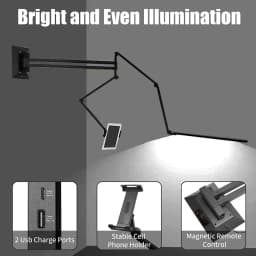 TAIDU Tattoo Adjustable Mounted LED Wall Lamp with Tablet Holder Wall Lights Remote Control LED Room Light Tattoo Equipment