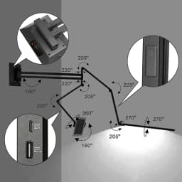 TAIDU Tattoo Adjustable Mounted LED Wall Lamp with Tablet Holder Wall Lights Remote Control LED Room Light Tattoo Equipment