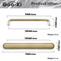 Goo-Ki 320mm Hole Center Champagne Bronze Cabinet Pulls for Furniture Zinc Alloy  Black Kitchen Drawer Pulls Drawer Handles