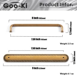 Goo-Ki 320mm Hole Center Champagne Bronze Cabinet Pulls for Furniture Zinc Alloy  Black Kitchen Drawer Pulls Drawer Handles