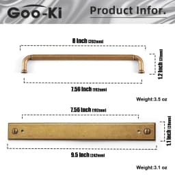 Goo-Ki 320mm Hole Center Champagne Bronze Cabinet Pulls for Furniture Zinc Alloy  Black Kitchen Drawer Pulls Drawer Handles
