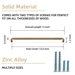 Goo-Ki 320mm Hole Center Champagne Bronze Cabinet Pulls for Furniture Zinc Alloy  Black Kitchen Drawer Pulls Drawer Handles