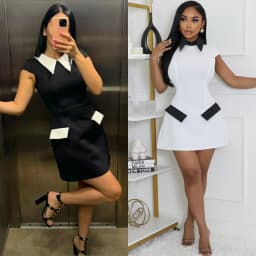 Women Fashion Turn-down Collar High Waist A-line Mini Dress 2026 Summer Party Night Club Street Basic Vestidos Dresses
